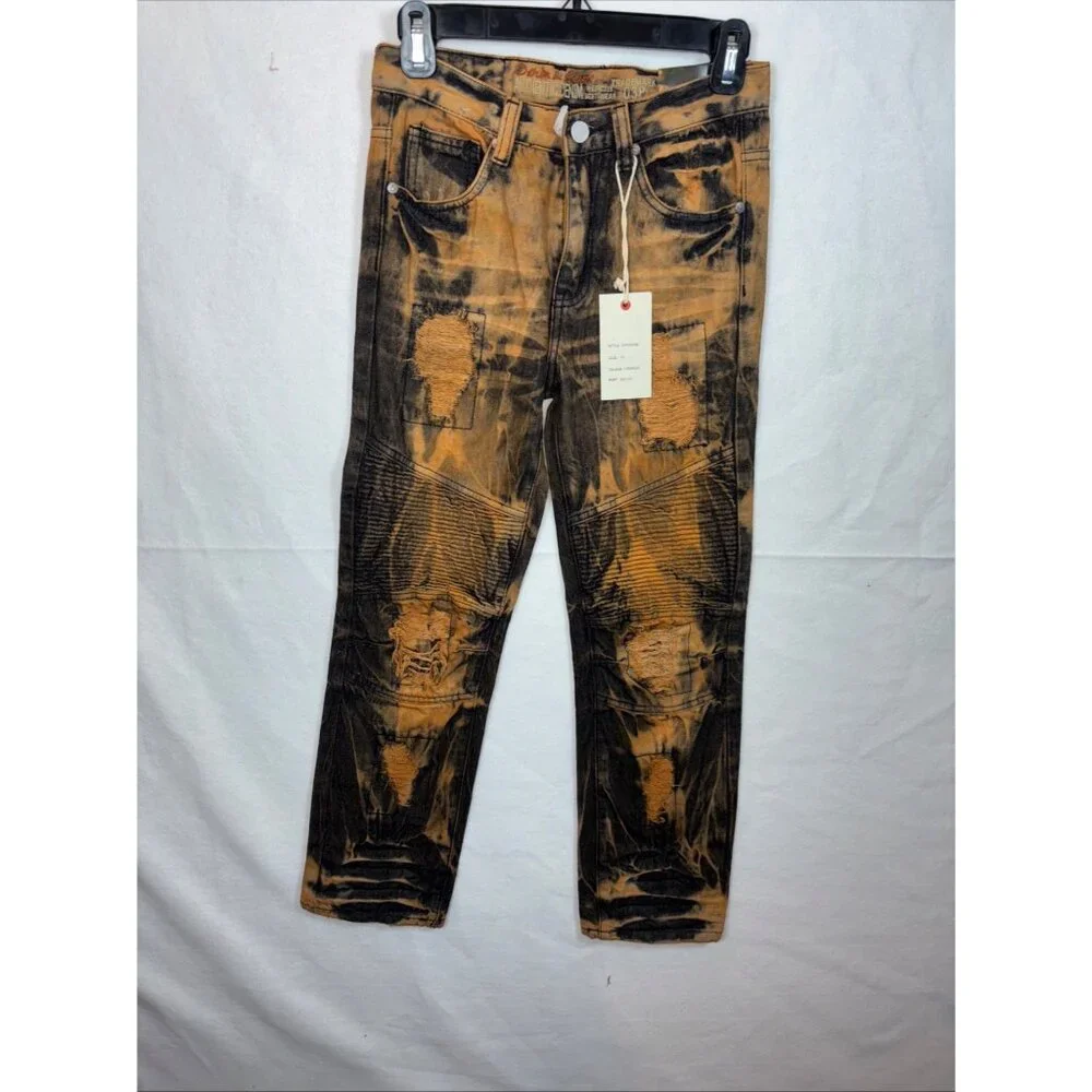 Denim  & Rivets Distressed New  Youth Brown Denim Size  S10